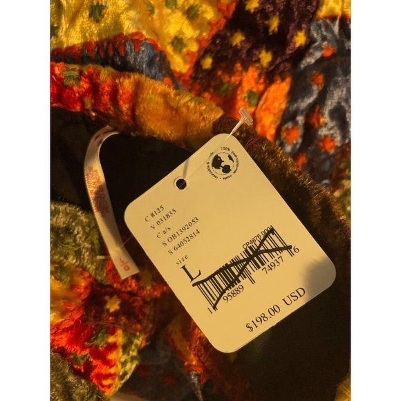 Free People Patchwork Dream Velvet Shorts Size L NWT $198 Embroidered - Picture 8 of 8